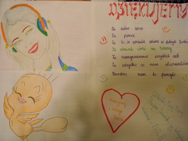 Podziękowanie uczestnikom akcji charytatywnej 1