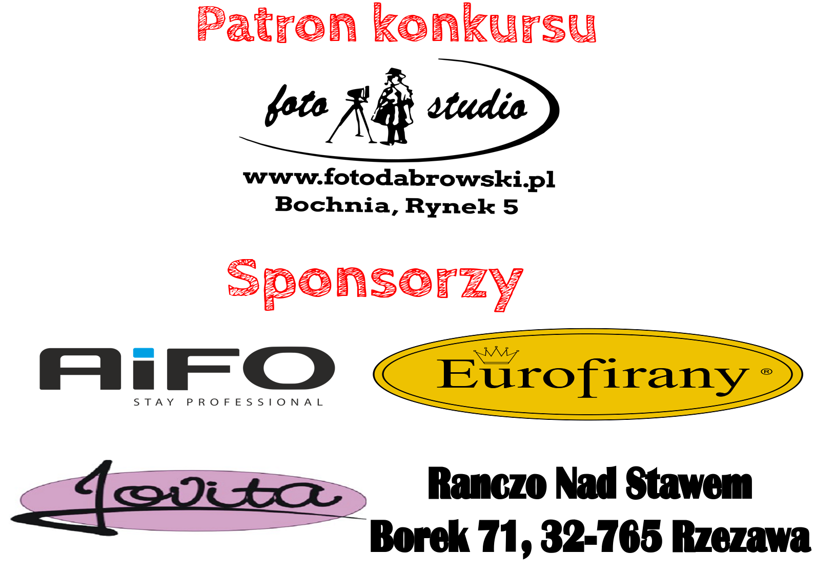 Plakat - patroni oraz sponsorzy konkursu