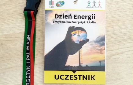 Zdjęcie plakietki uczestnika dnia energii AGH