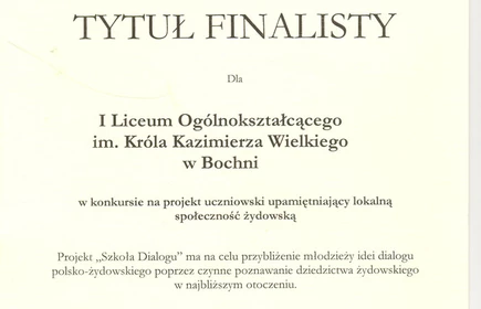 I LO w Bochni - Szkołą Dialogu 1