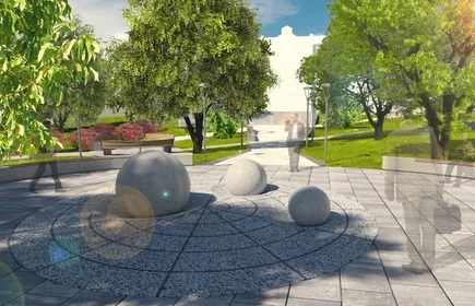 Wizualizacja placu przy 1 LO 5