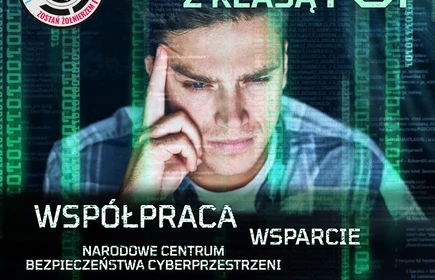 Plakat reklamujący kierunek - cyberbezpieczeństwo