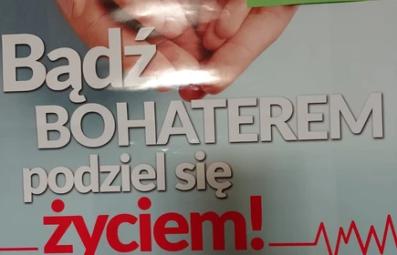 plakat informujący o akcji oddawania krwi