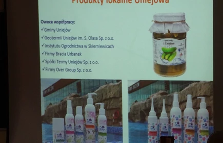 Na zdjęciu ekran projektora na którym prezentowany jest jeden z tematów spotkania 