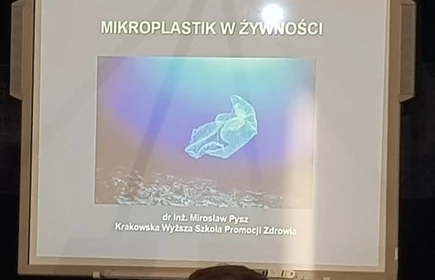 Na zdjęciu ekran rzutnika prezentujący jeden z tematów spotkania