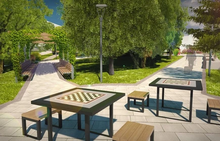 Wizualizacja placu przy 1 LO 6