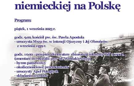 plakat informujący o uroczystościach rocznicy wybuchu II wojny światowej